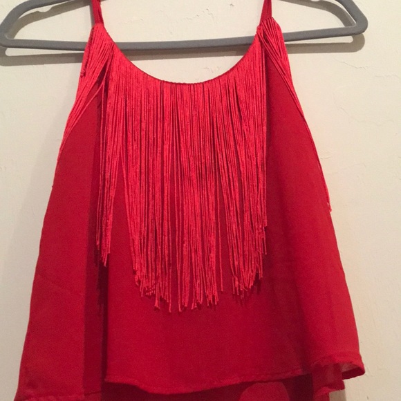 Red fringe top - Picture 4 of 4